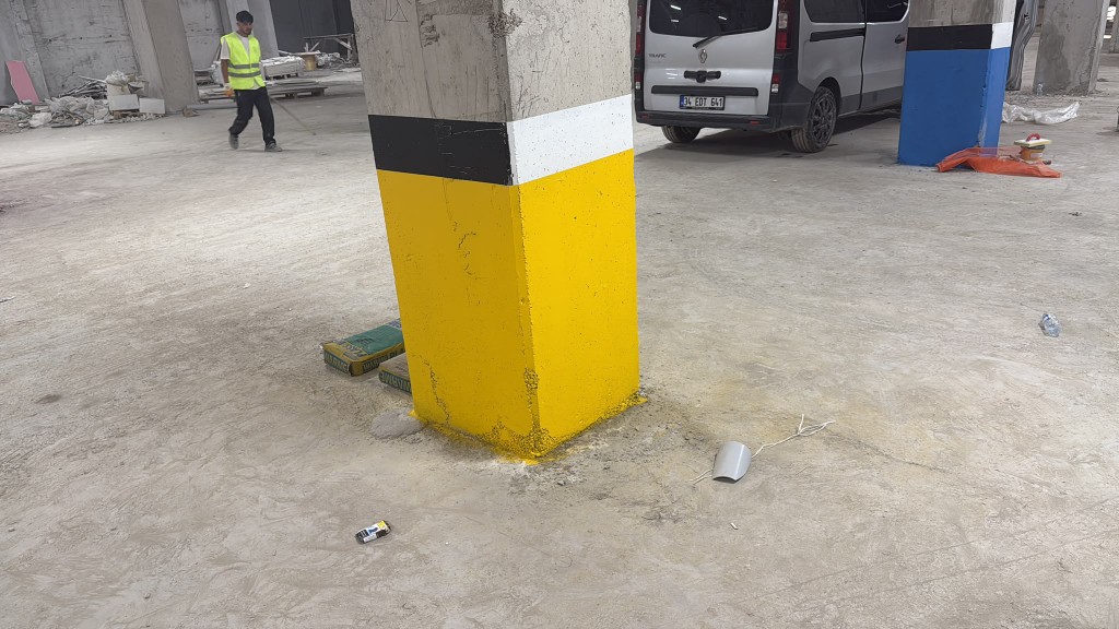 Kapalı Otopark Duvar ve Kolon Boyama - 2